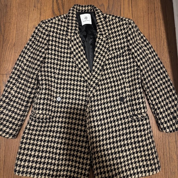 Anine Bing Coat Houndstooth Print - Picture 2 of 6